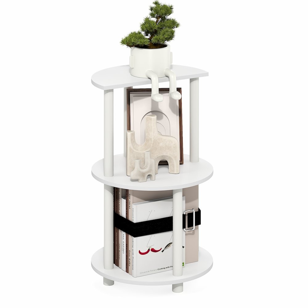 TURN-N-TUBE Side Table, 3-Tier Round Modern End Table, Bedside Table, Open Shelf. Picture 4