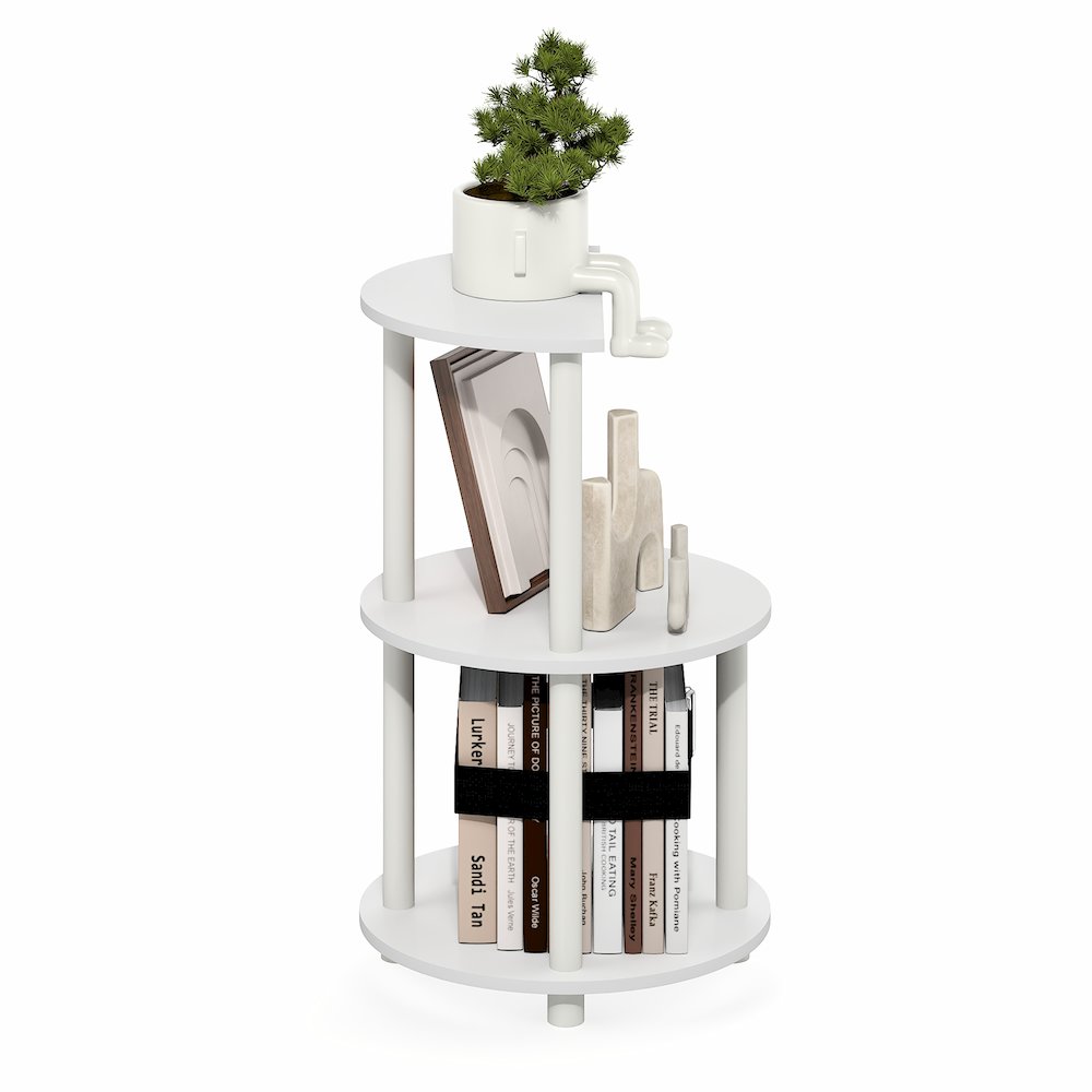 TURN-N-TUBE Side Table, 3-Tier Round Modern End Table, Bedside Table, Open Shelf. Picture 7