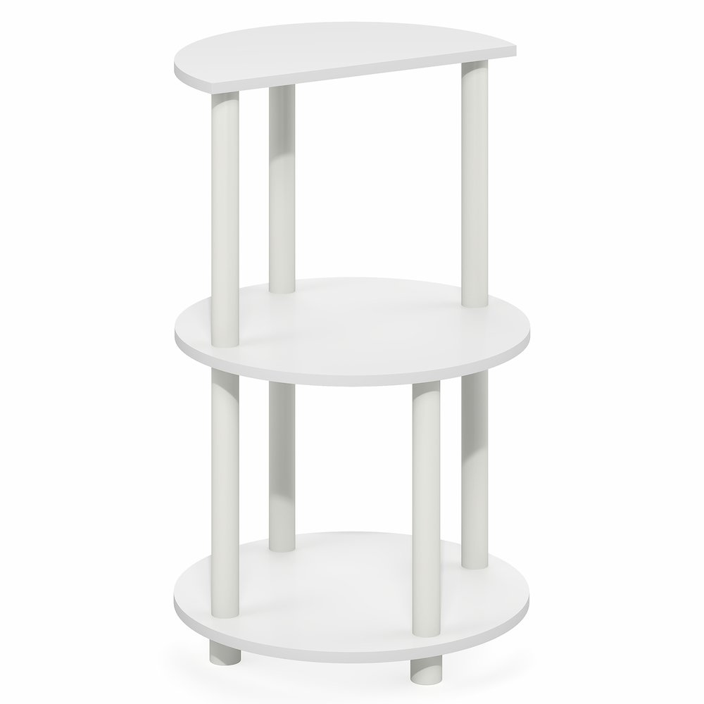 TURN-N-TUBE Night Stand, 3-Tier Round, End Table, White. Picture 1