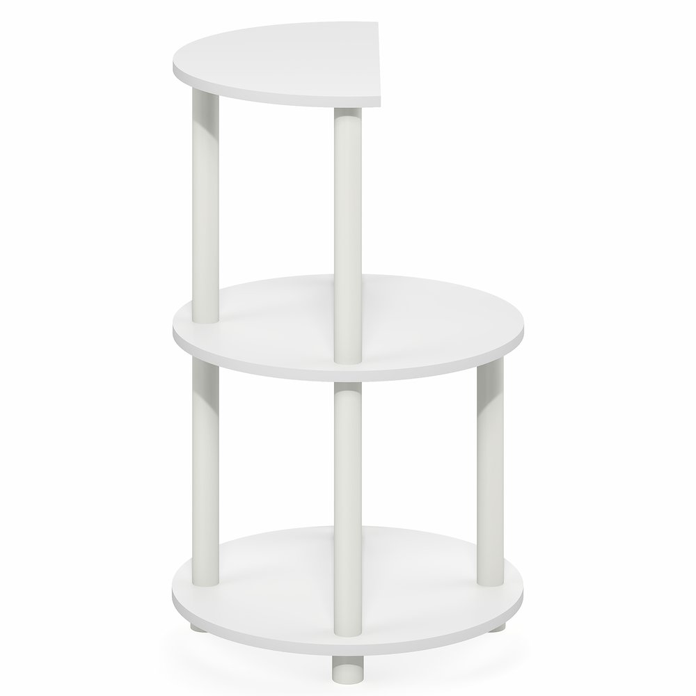 TURN-N-TUBE Night Stand, 3-Tier Round, End Table, White. Picture 3