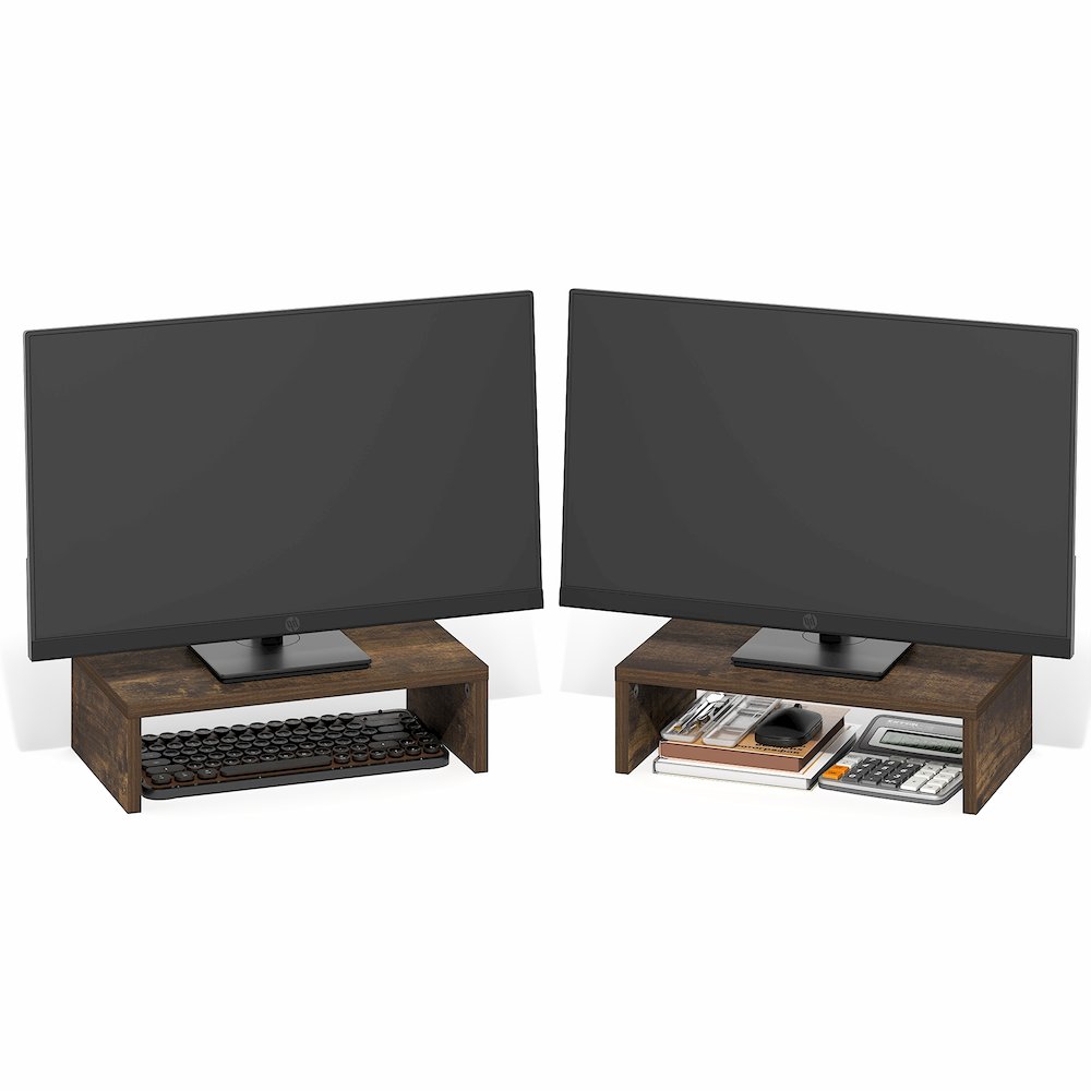 CLASSIC Monitor Stand Riser Set of 2, 15.7" Wide Dual Monitor Riser. Picture 4