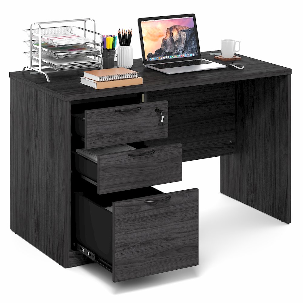 47 Inch Executive Desk with File Cabinet. Picture 6