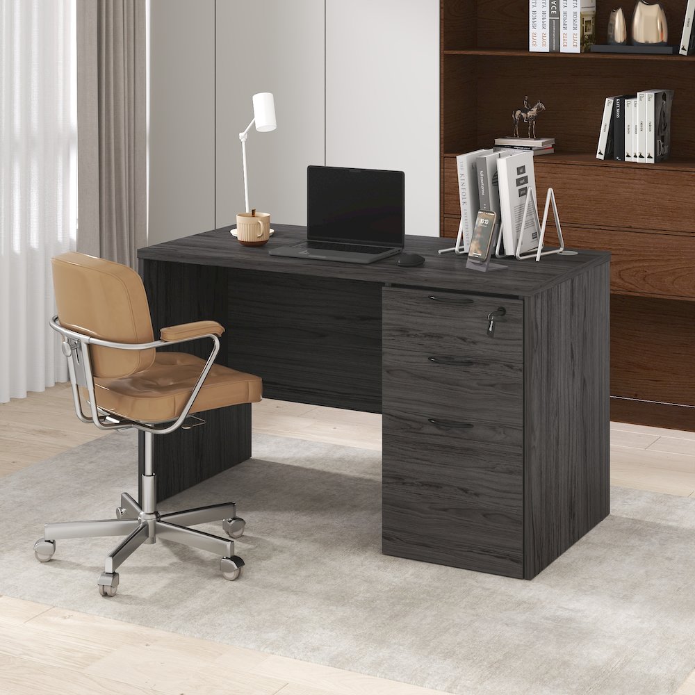 47 Inch Executive Desk with File Cabinet. Picture 7