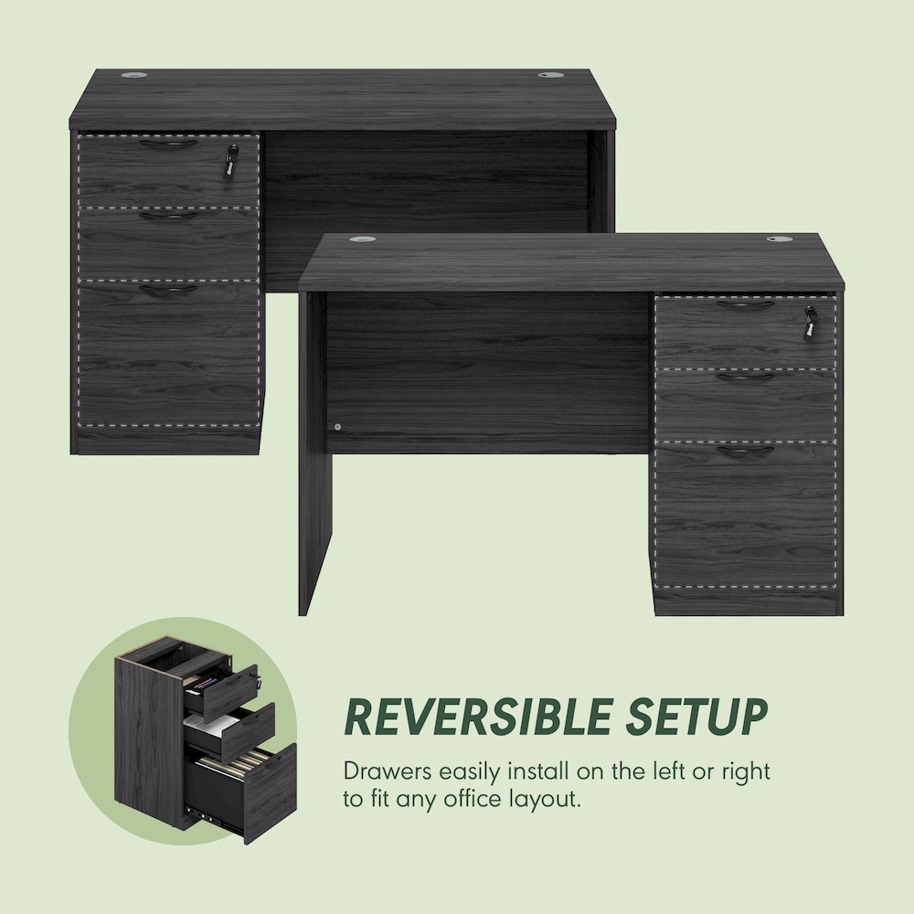 47 Inch Executive Desk with File Cabinet. Picture 8