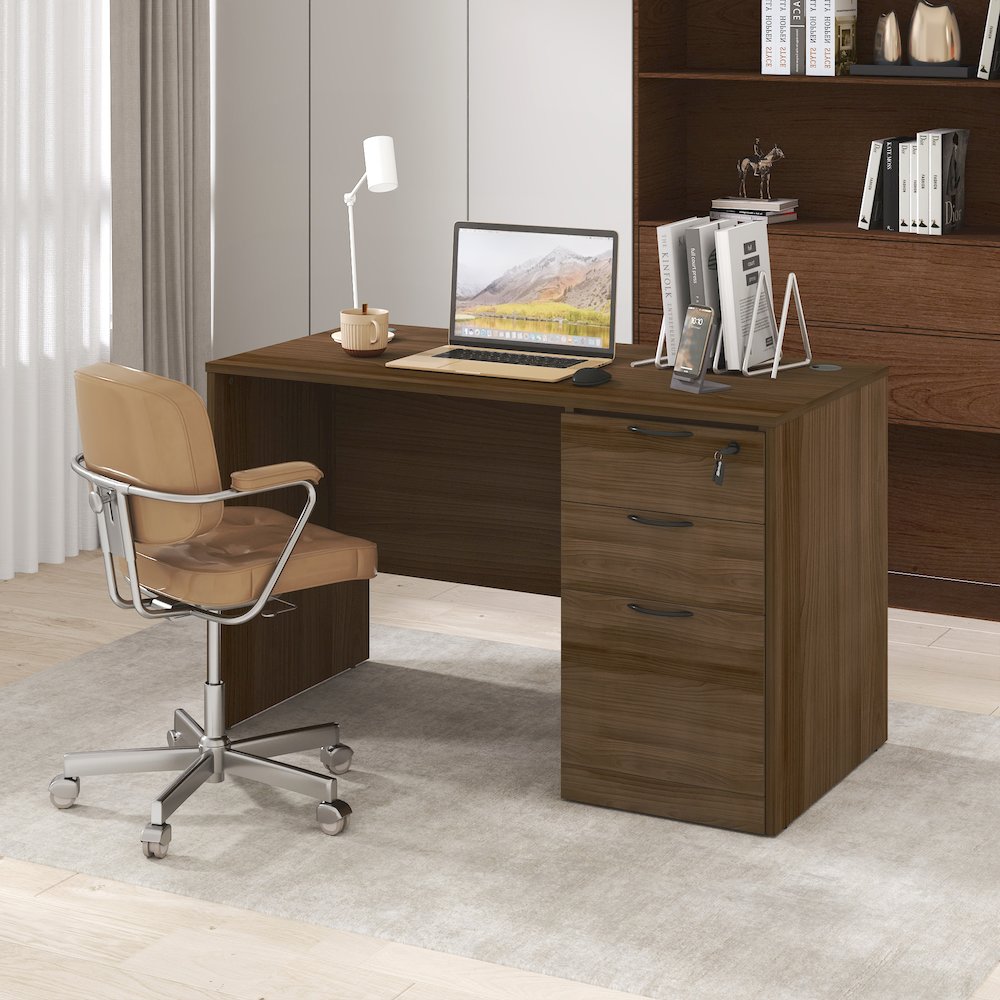 47 Inch Executive Desk with File Cabinet. Picture 7
