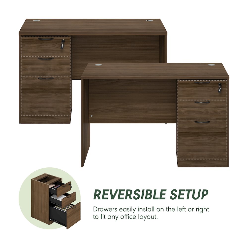 47 Inch Executive Desk with File Cabinet. Picture 8