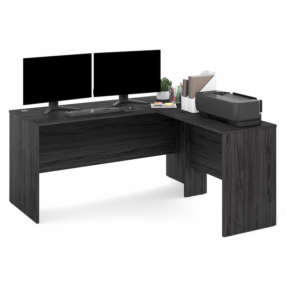 60 Inch L-Shaped Office Desk, Executive Desk with Reversible Desk Return. Picture 4