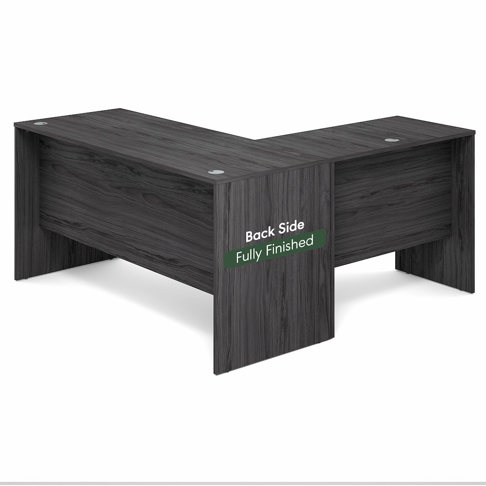 60 Inch L-Shaped Office Desk, Executive Desk with Reversible Desk Return. Picture 8