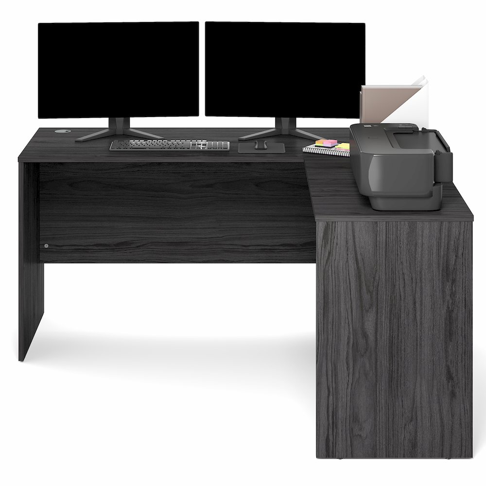 60 Inch L-Shaped Office Desk, Executive Desk with Reversible Desk Return. Picture 5