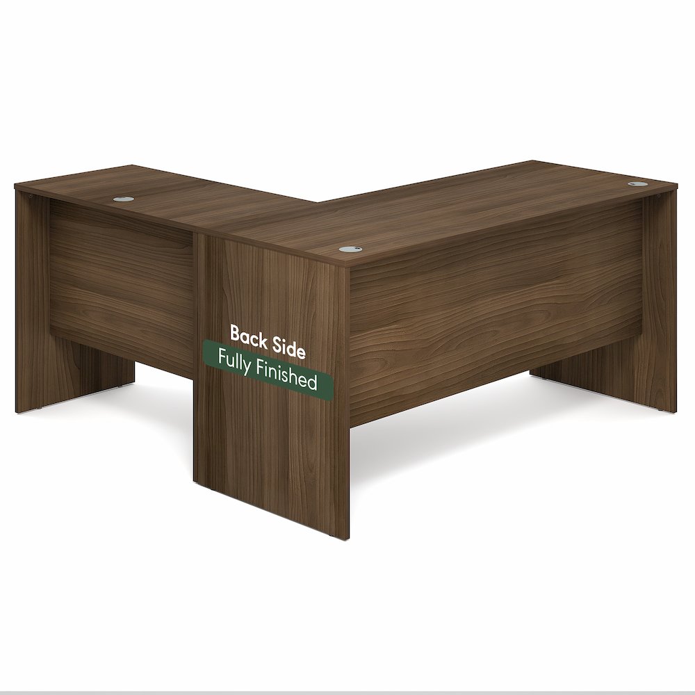 60 Inch L-Shaped Office Desk, Executive Desk with Reversible Desk Return. Picture 8