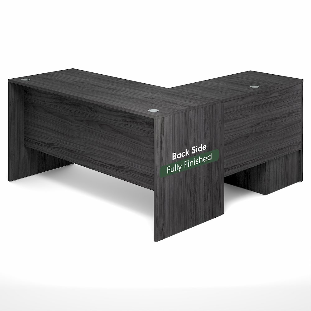 60 Inch L-Shaped Executive Desk with File Cabinet. Picture 9
