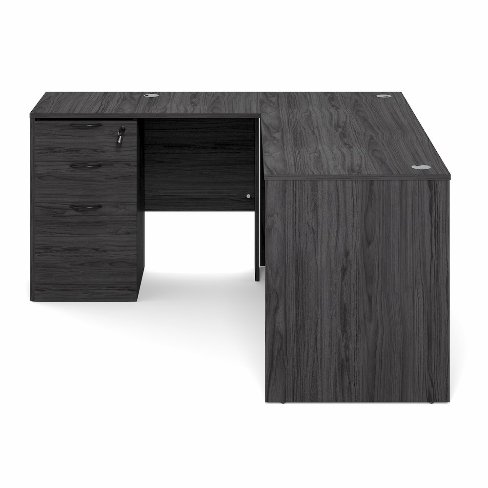 60 Inch L-Shaped Executive Desk with File Cabinet. Picture 2