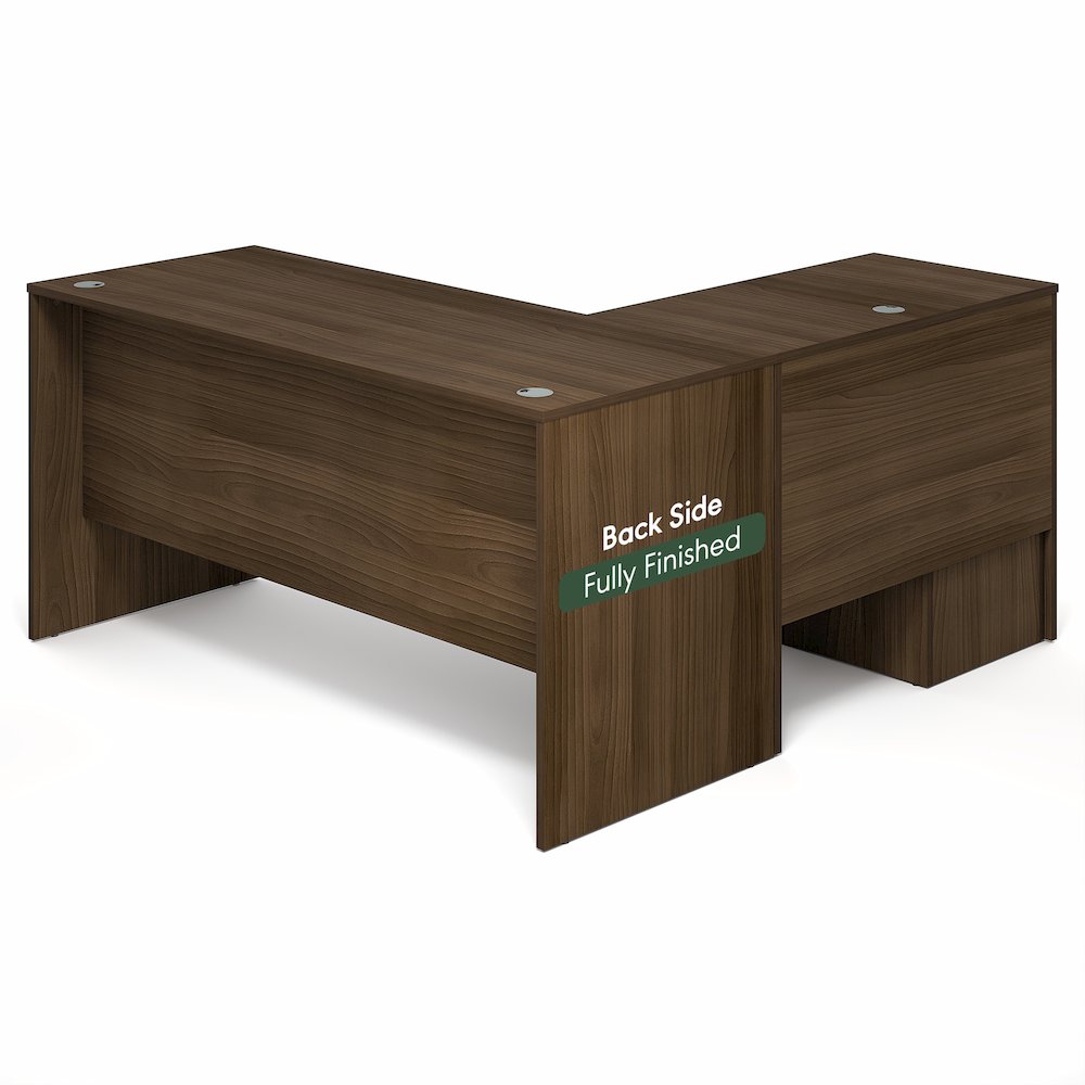 60 Inch L-Shaped Executive Desk with File Cabinet. Picture 9