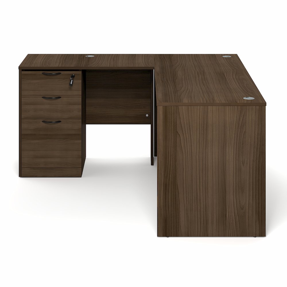 60 Inch L-Shaped Executive Desk with File Cabinet. Picture 2