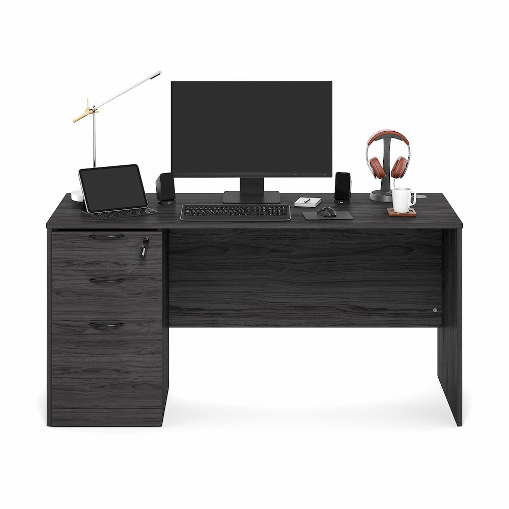 60 Inch Executive Desk with File Cabinet. Picture 4