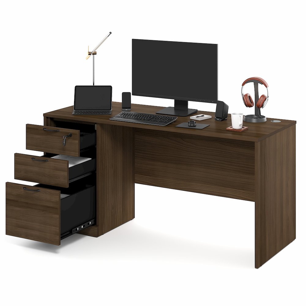 60 Inch Executive Desk with File Cabinet. Picture 6