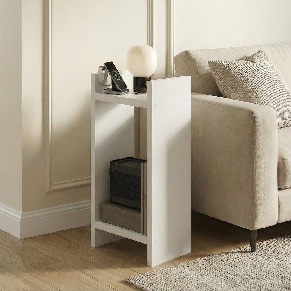 VIOLA Tall Side Table, 2-Tier Modern End Table with Open Shelf. Picture 2