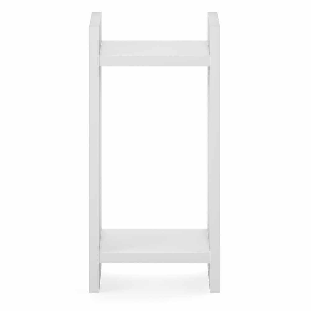 VIOLA Tall Night Stand, 2-Tier, with 1.2-Inch Extra Thick Frame, White. Picture 3