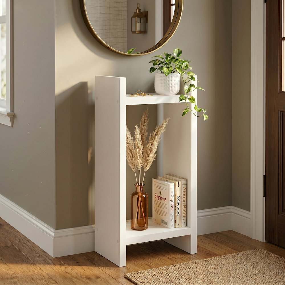 VIOLA Plant Stand Indoor Outdoor, 2-Tier Narrow, White. Picture 2