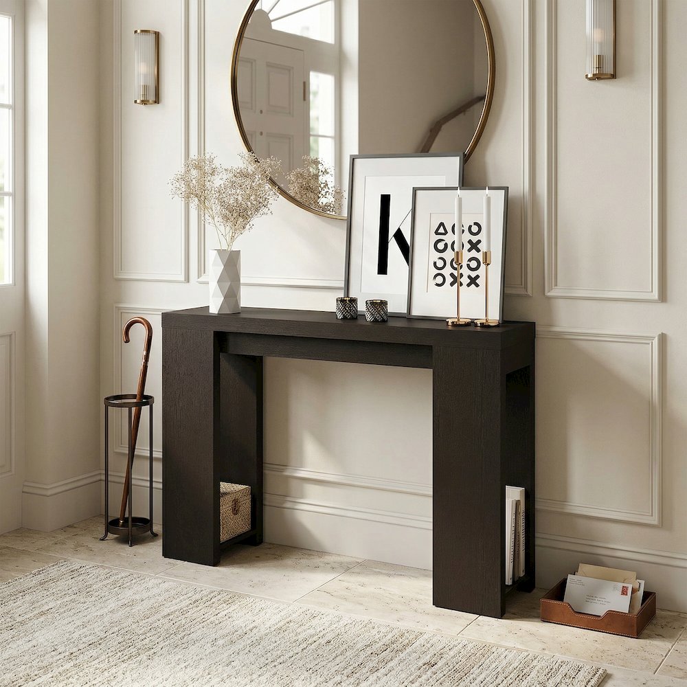 ARA Entryway Table 47-Inch, Narrow Console Table, Sofa Table with Bottom Shelf. Picture 2