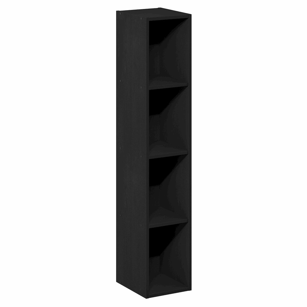 FULDA Book Shelf, 4-Tier Narrow Bookshelf, 9.3 x 7.9 x 41.6. Picture 1