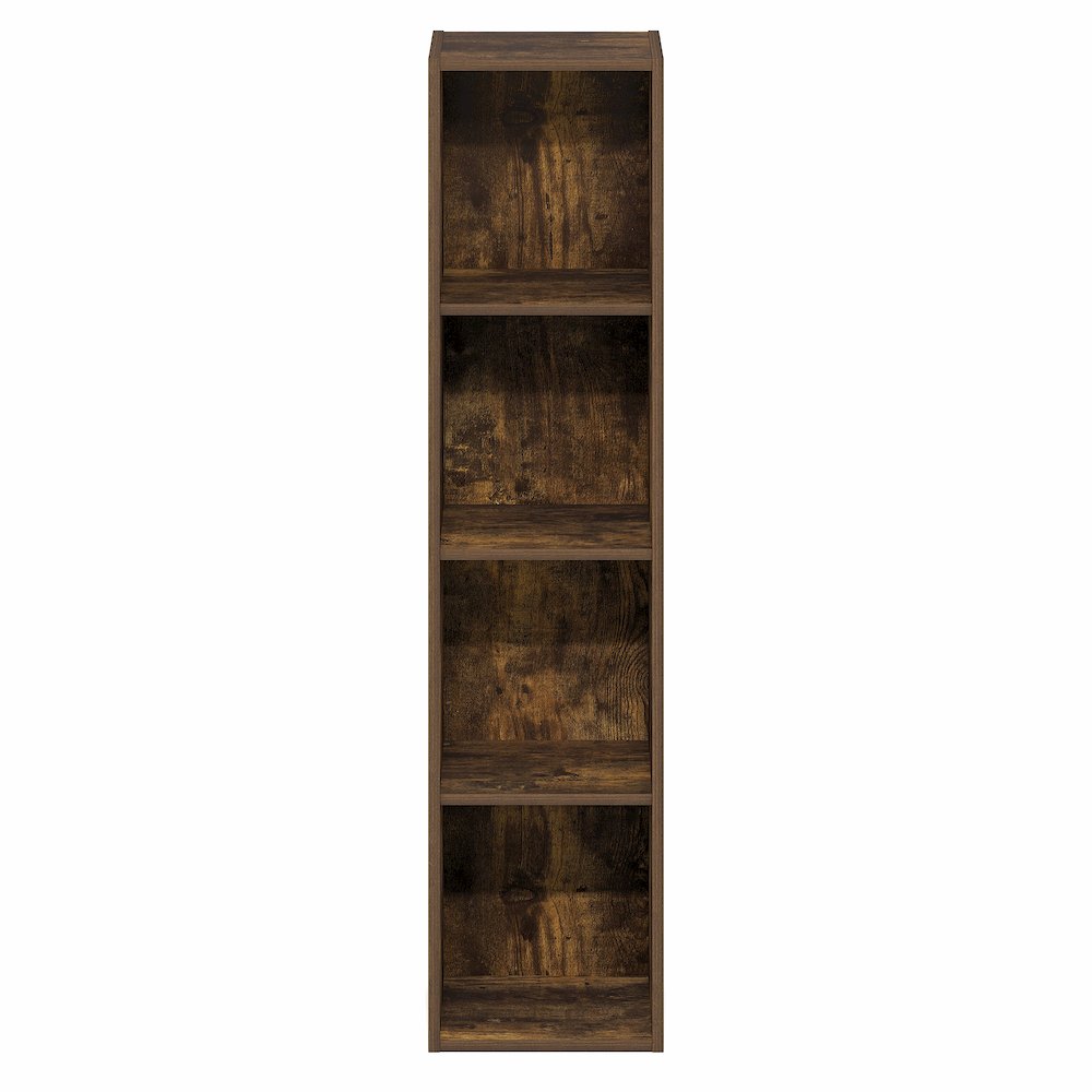 FULDA Book Shelf, 4-Tier Narrow Bookshelf, 9.3 x 9.8 x 41.6. Picture 3