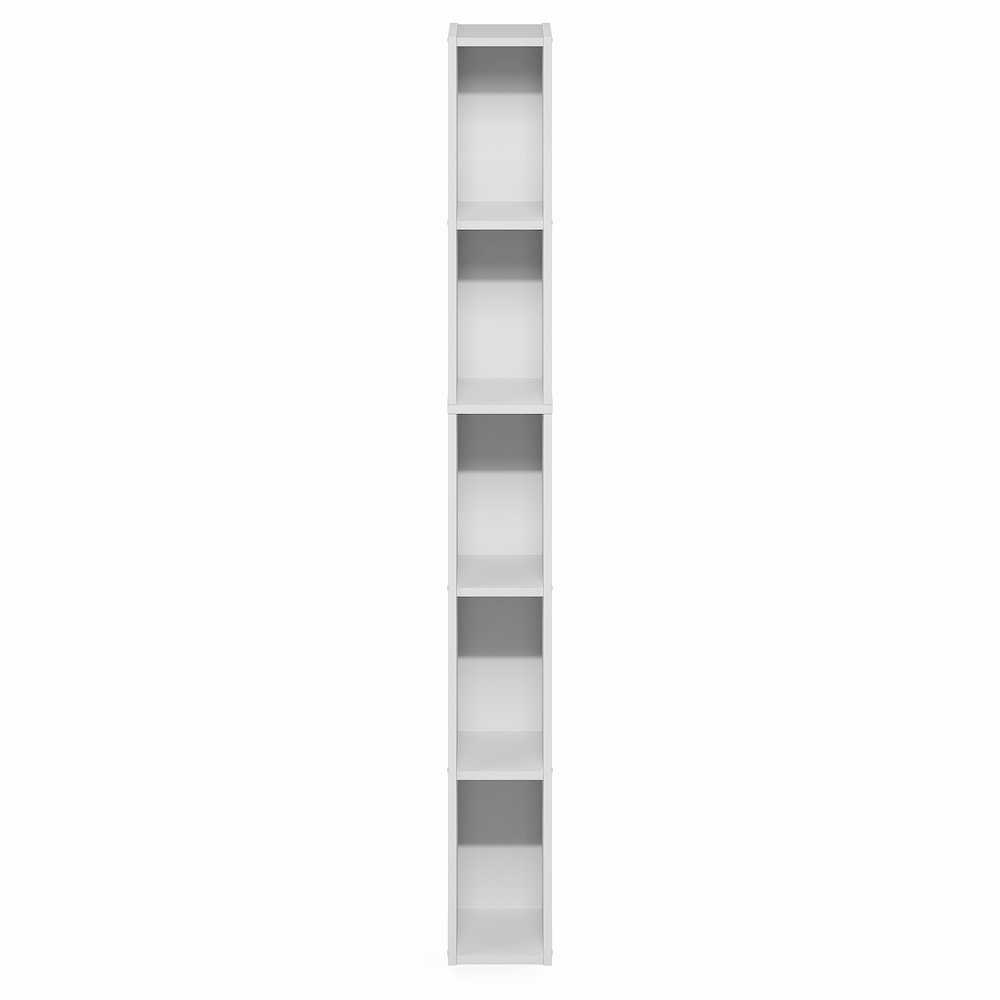 FULDA Book Shelf, 5-Tier Tall Narrow Bookshelf, 9.3 x 5.9 x 51.9. Picture 3