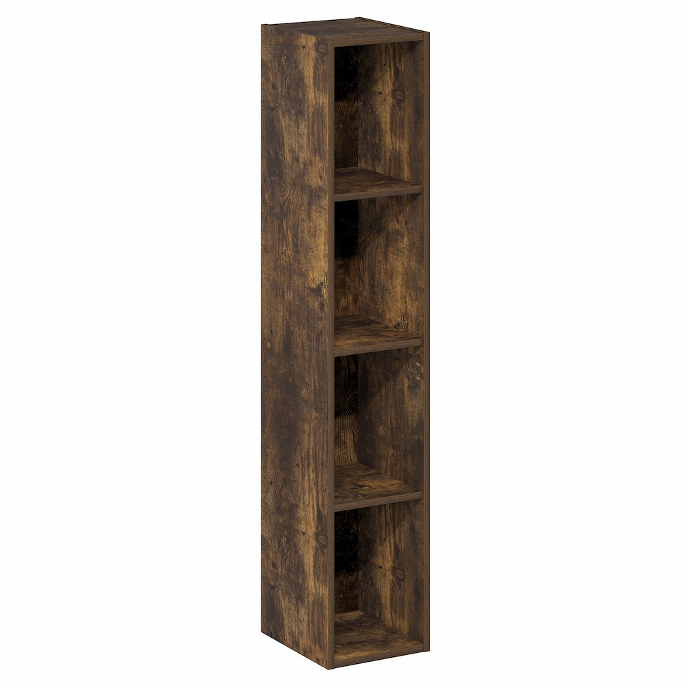 FULDA Book Shelf, 4-Tier Narrow Bookshelf, 9.3 x 7.9 x 41.6. Picture 1
