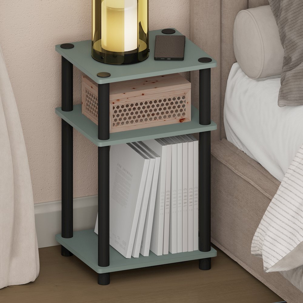 JUST Night Stand, 3-Tier Turn-N-Tube Nightstand, Sage Green. Picture 2