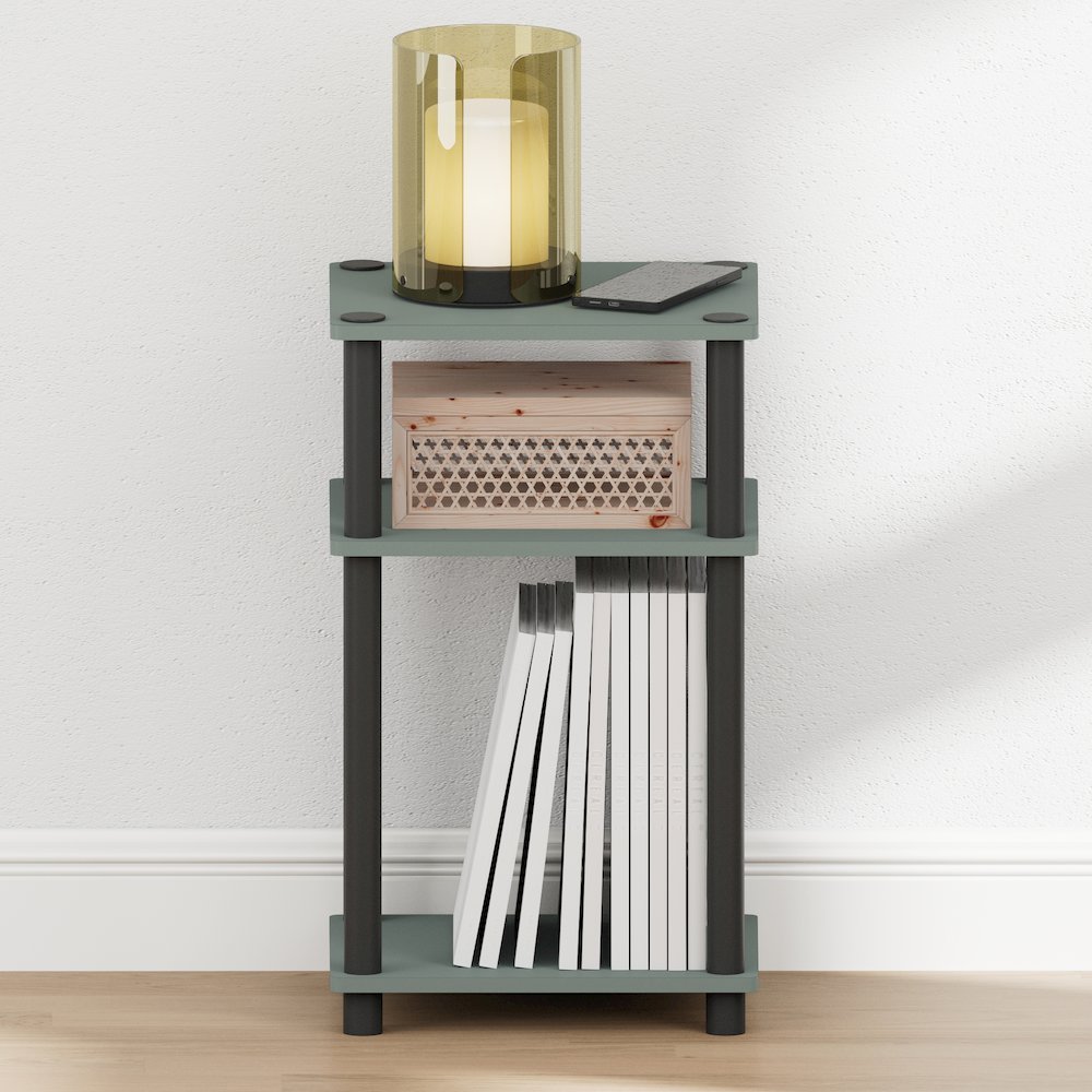 JUST Night Stand, 3-Tier Turn-N-Tube Nightstand, Sage Green. Picture 5