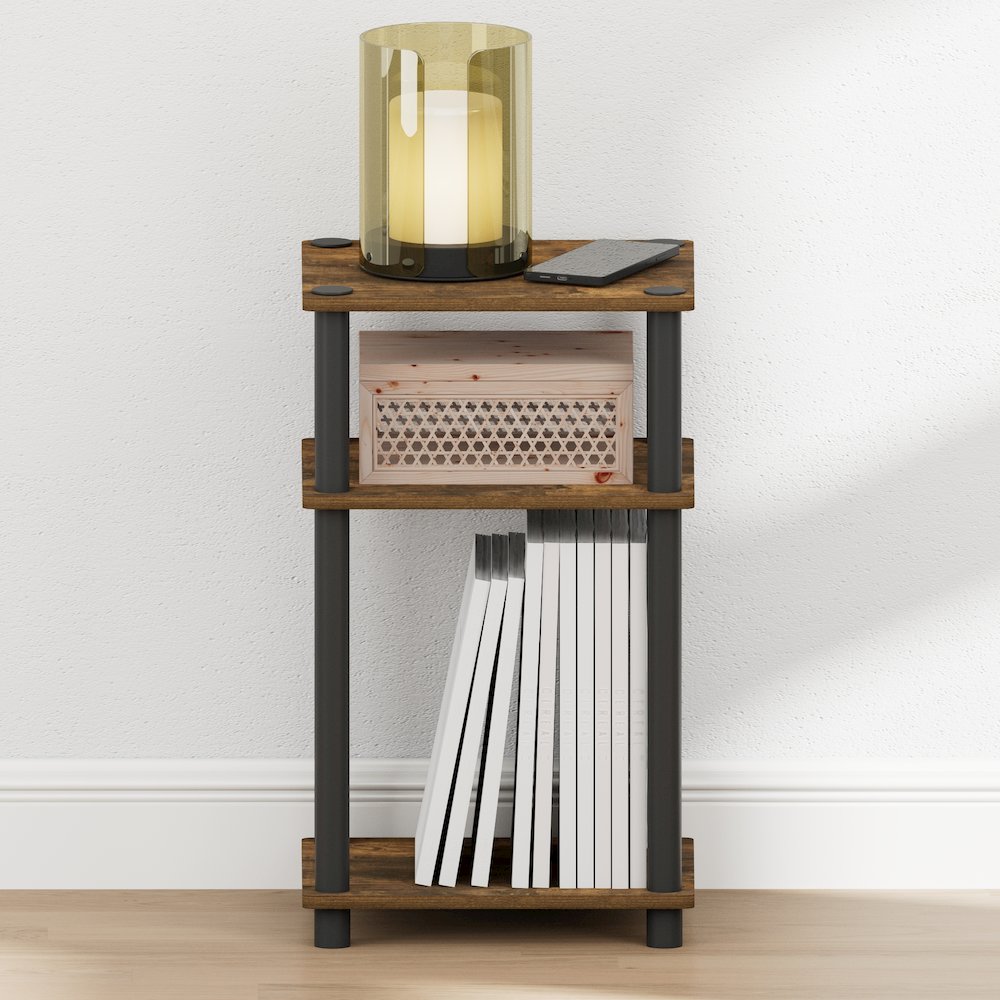 JUST Night Stand, 3-Tier Turn-N-Tube Nightstand, Amber Pine. Picture 5