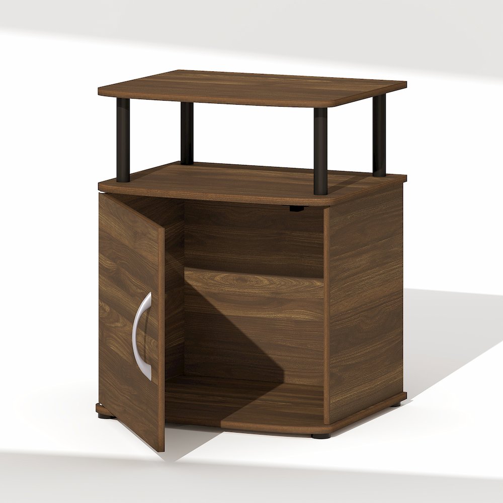 JAYA Night Stand with Door, Nightstand, Round Corner Bedside Table, Amber Pine. Picture 5