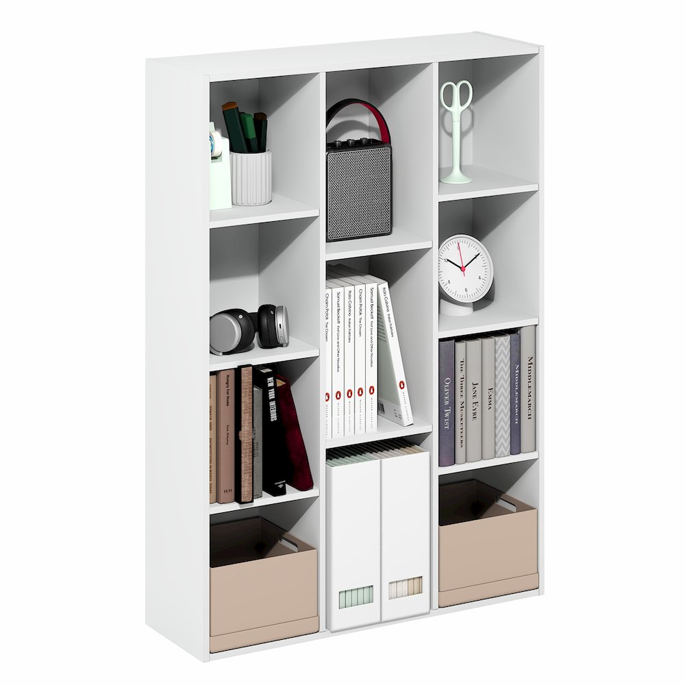 LUDER Book Shelf, 11-Cube Bookcase, Standing Bookshelf, Open Storage Shelf. Picture 1