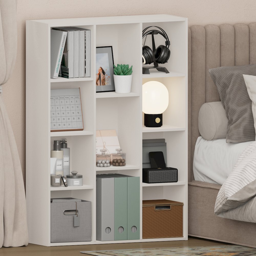 LUDER Book Shelf, 11-Cube Bookcase, Standing Bookshelf, Open Storage Shelf. Picture 9