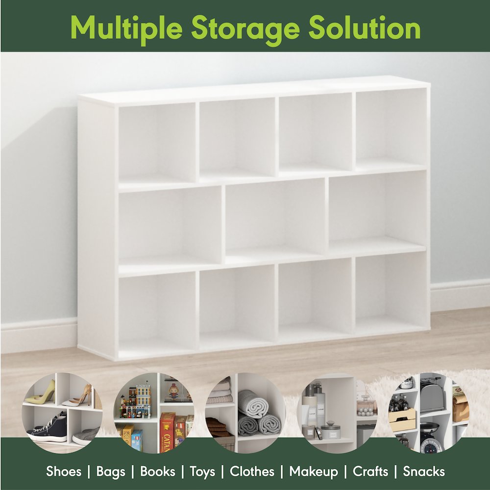 LUDER Book Shelf, 11-Cube Bookcase, Standing Bookshelf, Open Storage Shelf. Picture 3