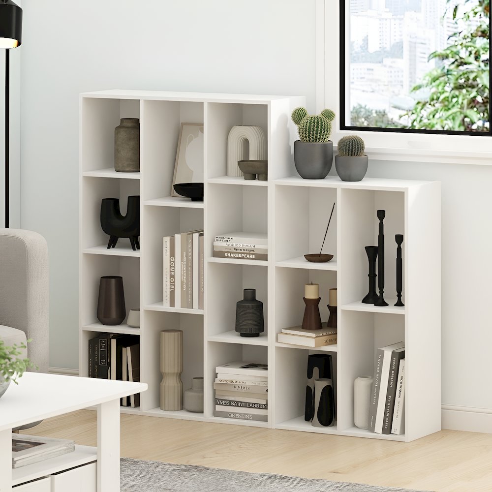LUDER Book Shelf, 11-Cube Bookcase, Standing Bookshelf, Open Storage Shelf. Picture 5