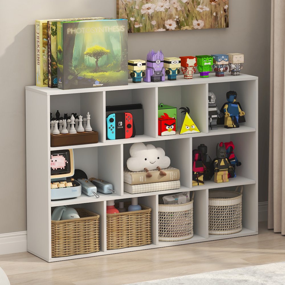 LUDER Book Shelf, 11-Cube Bookcase, Standing Bookshelf, Open Storage Shelf. Picture 6