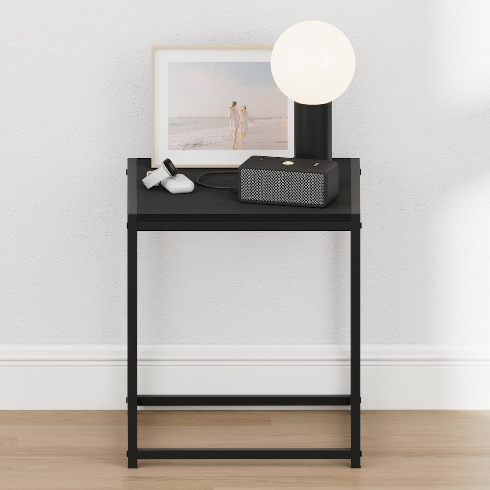 CAMNUS Night Stand, Metal Frame Nightstand, Americano. Picture 6