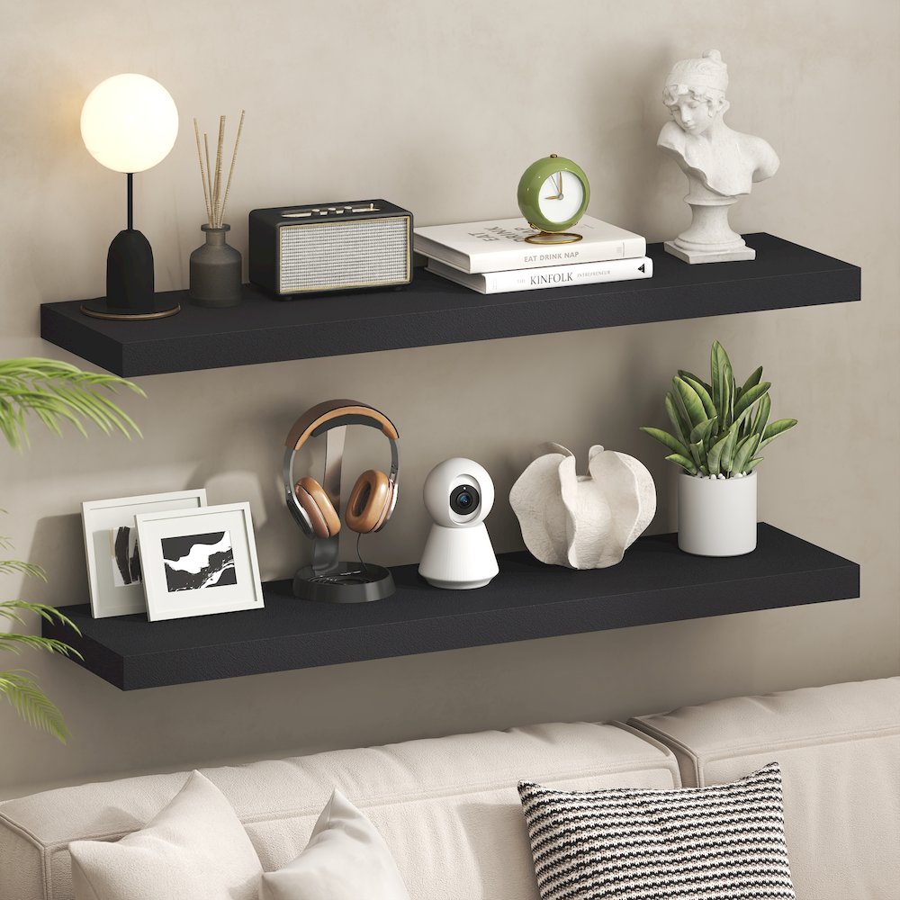 TANNA Floating Shelves for Wall, 12 x 47 Wall Shelf, 2-in Thick Shelf. Picture 2