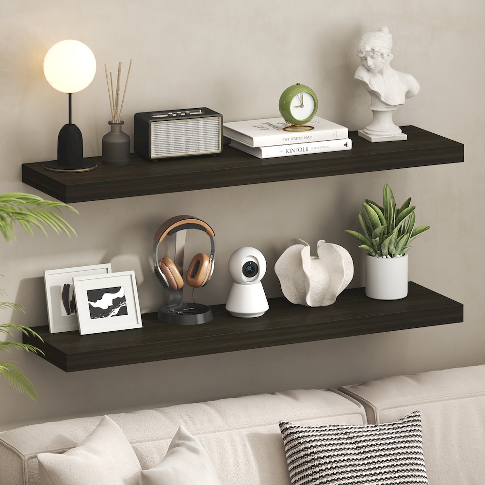 TANNA Floating Shelves for Wall, 12 x 47 Wall Shelf, 2-in Thick Shelf. Picture 2