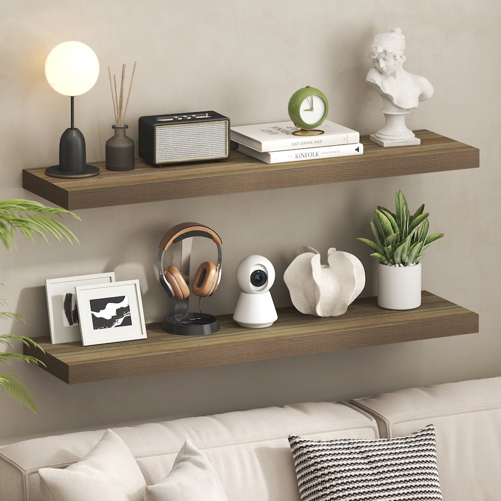TANNA Floating Shelves for Wall, 12 x 47 Wall Shelf, 2 Thick Shelf. Picture 2