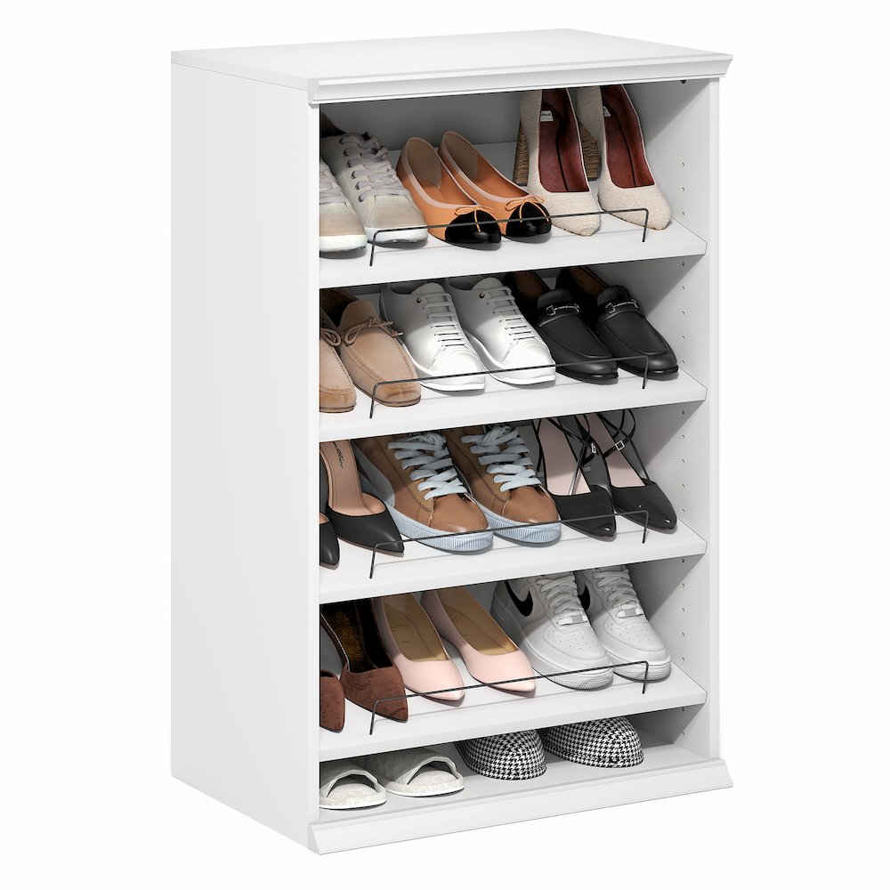 FANO Shoe Rack, 4-Tier Shoe Organizer, Adjustable Shelves, White. Picture 4