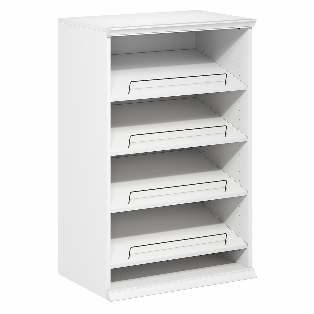 FANO Shoe Rack, 4-Tier Shoe Organizer, Adjustable Shelves, White. Picture 1