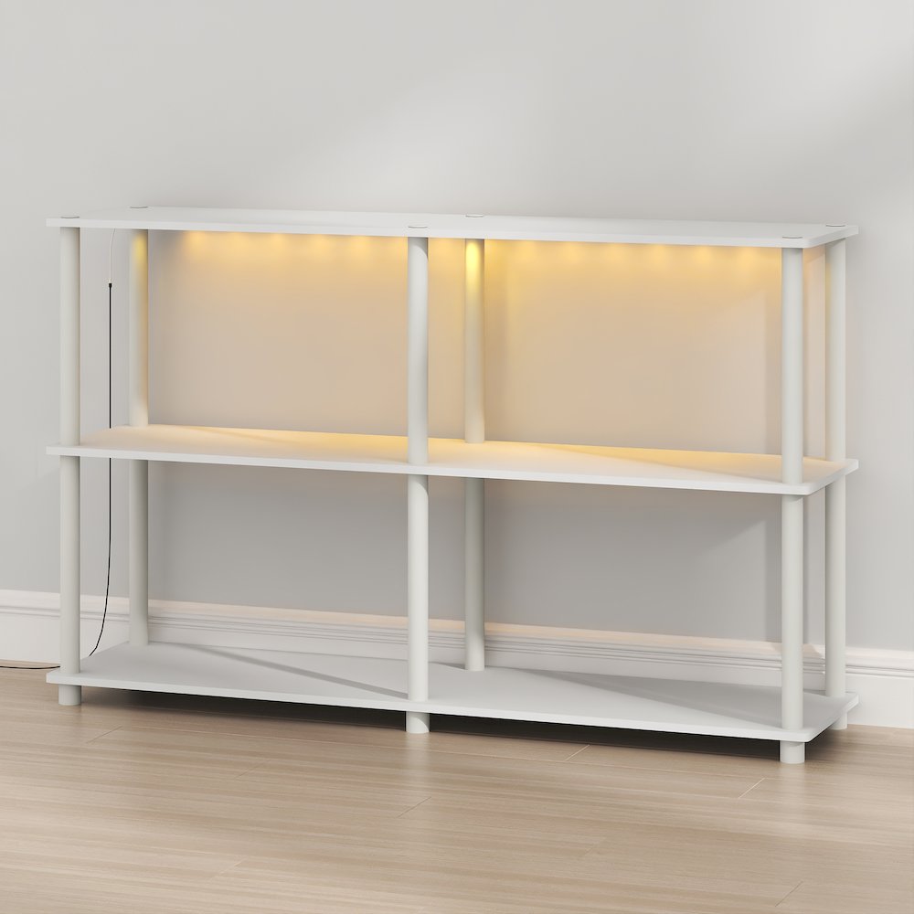TURN-N-TUBE Display Shelf with LED Lights, Corner Shelf, White. Picture 3