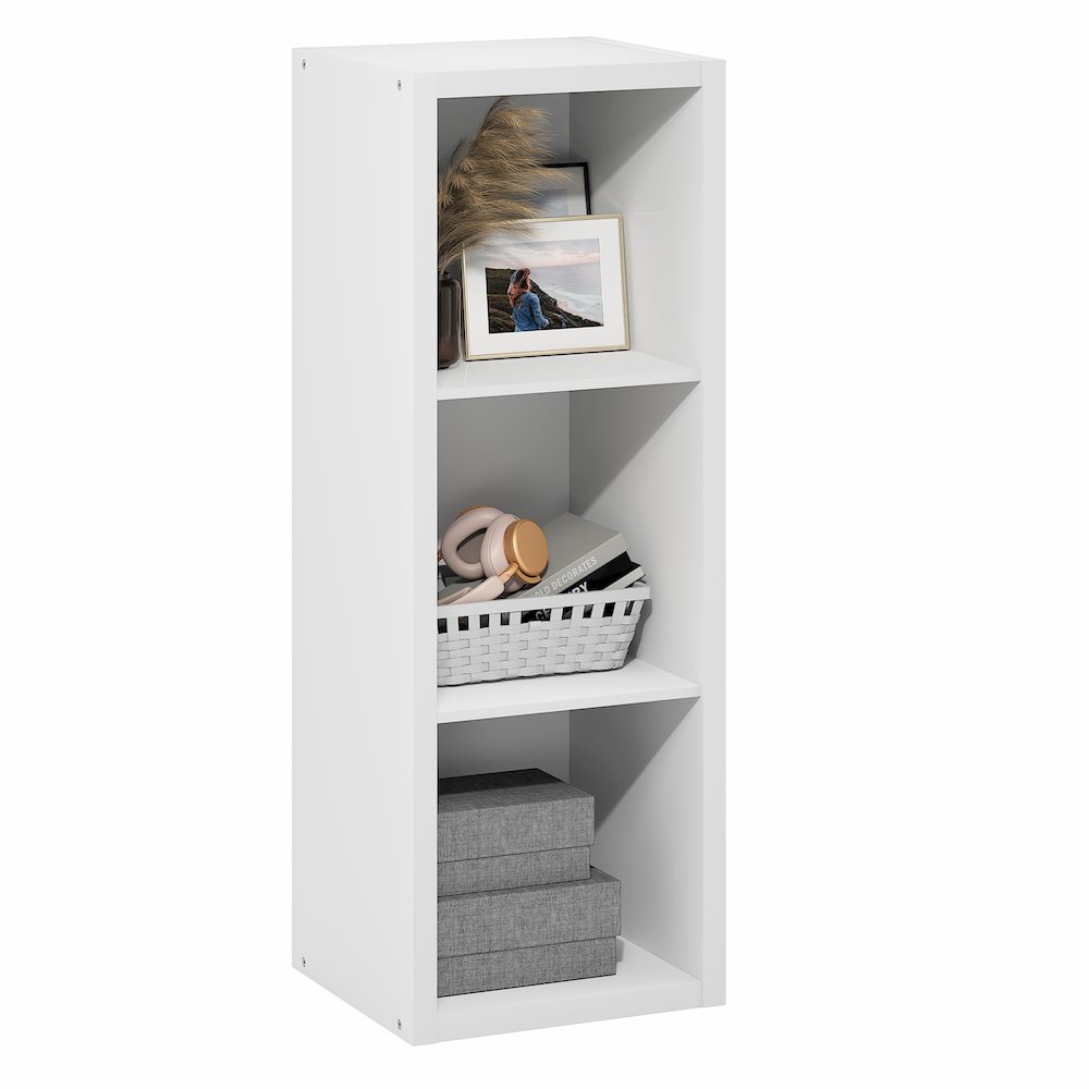 CUBICLE Book Shelf, 3-Cube, Extra Thick Frame, White. Picture 5