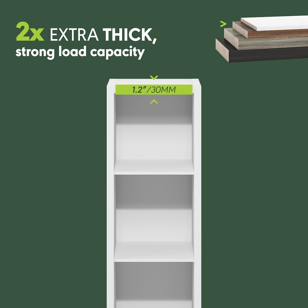 CUBICLE Book Shelf, 3-Cube, Extra Thick Frame, White. Picture 7