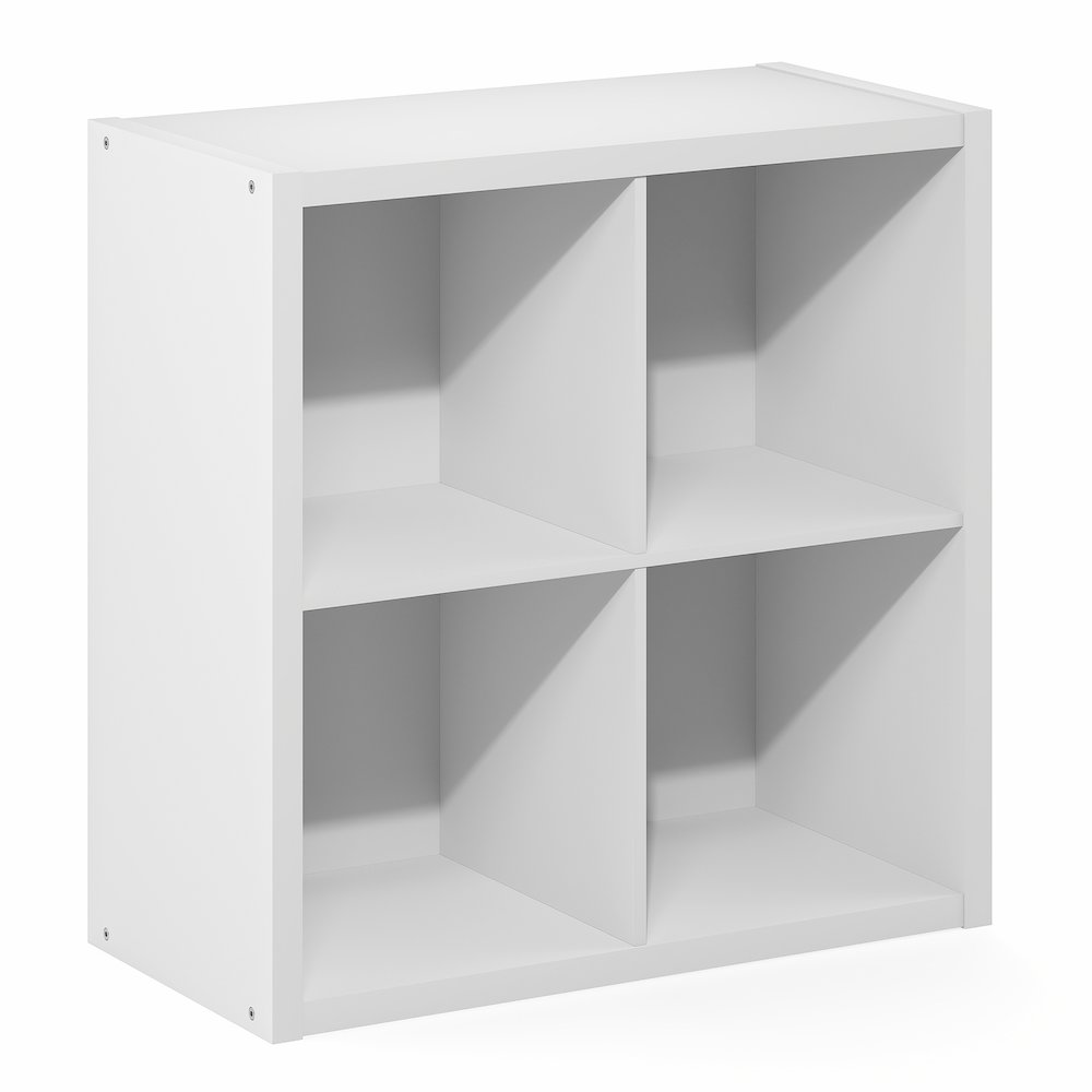 CUBICLE Book Shelf, 4-Cube, Extra Thick Frame, White. Picture 6