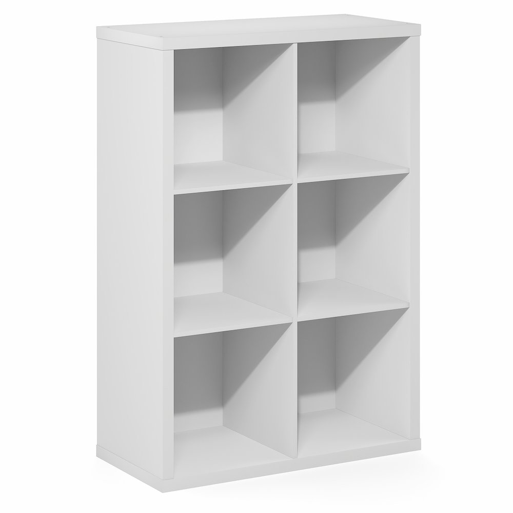 CUBICLE Book Shelf, 6-Cube, Extra Thick Frame, White. Picture 3
