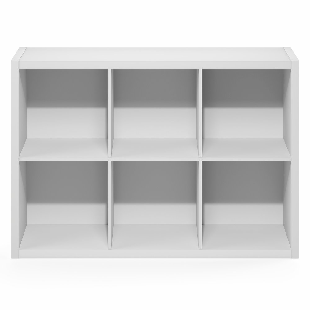 CUBICLE Book Shelf, 6-Cube, Extra Thick Frame, White. Picture 4