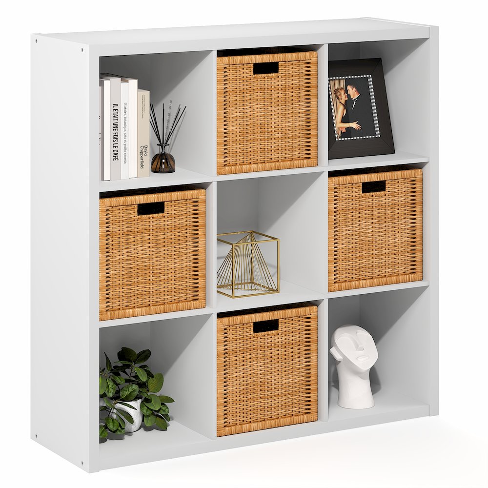 CUBICLE Book Shelf, 9-Cube, Extra Thick Frame, White. Picture 3